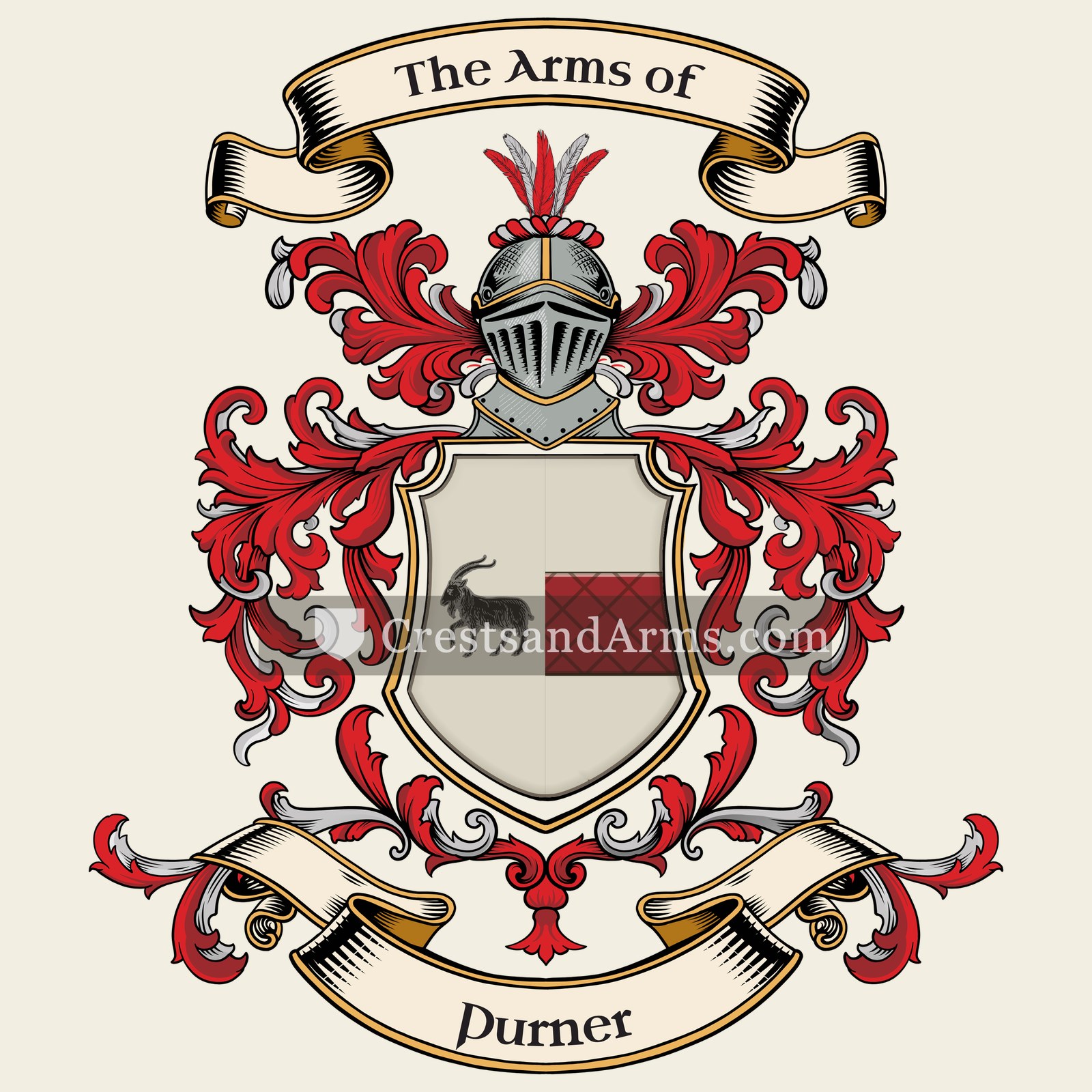 The Purner coat of arms, drawn from the recorded blazon