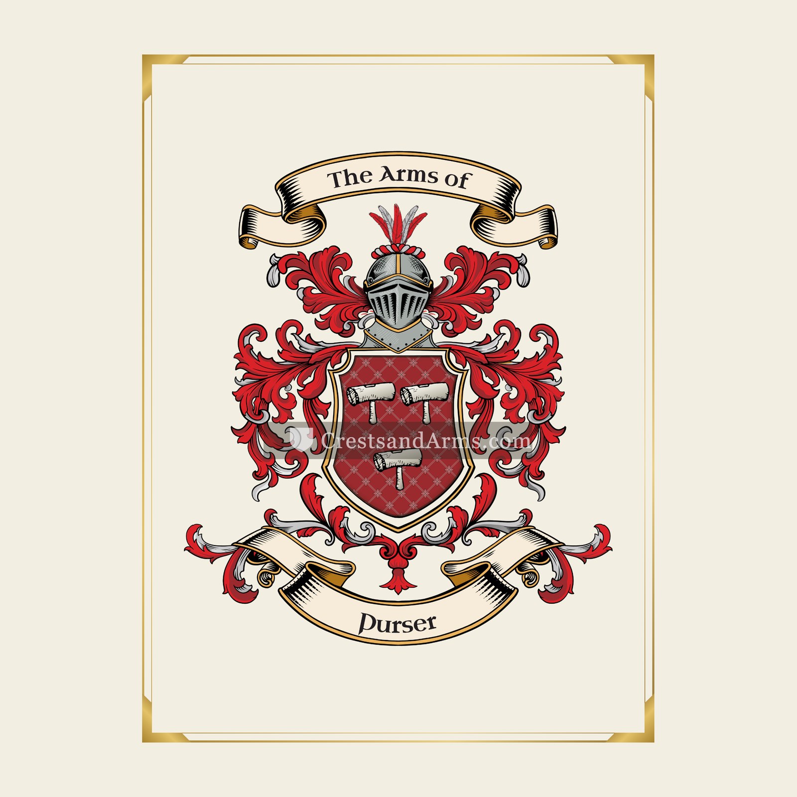 With gold border