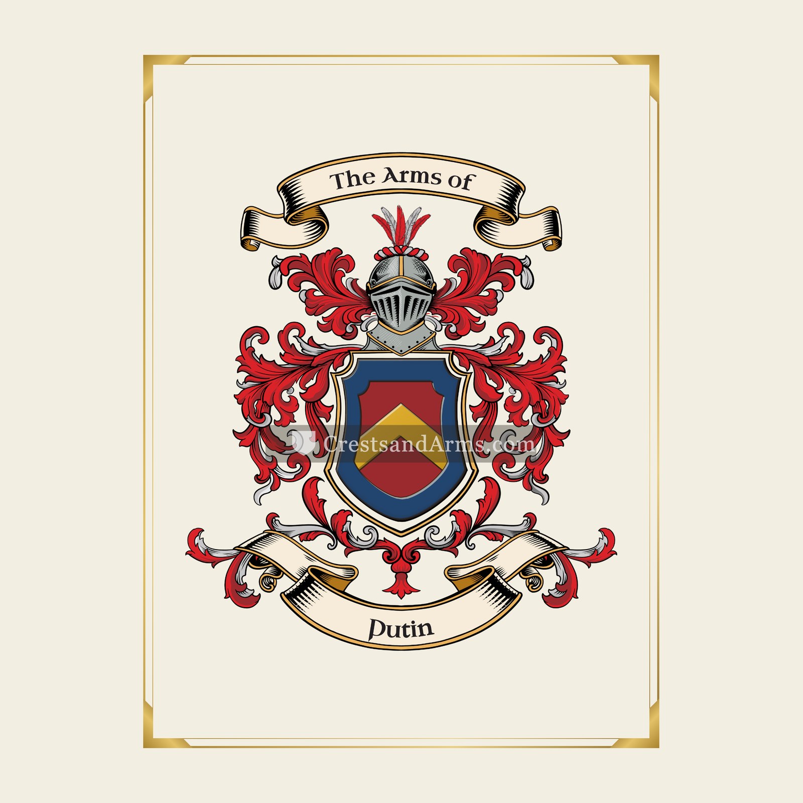 With gold border