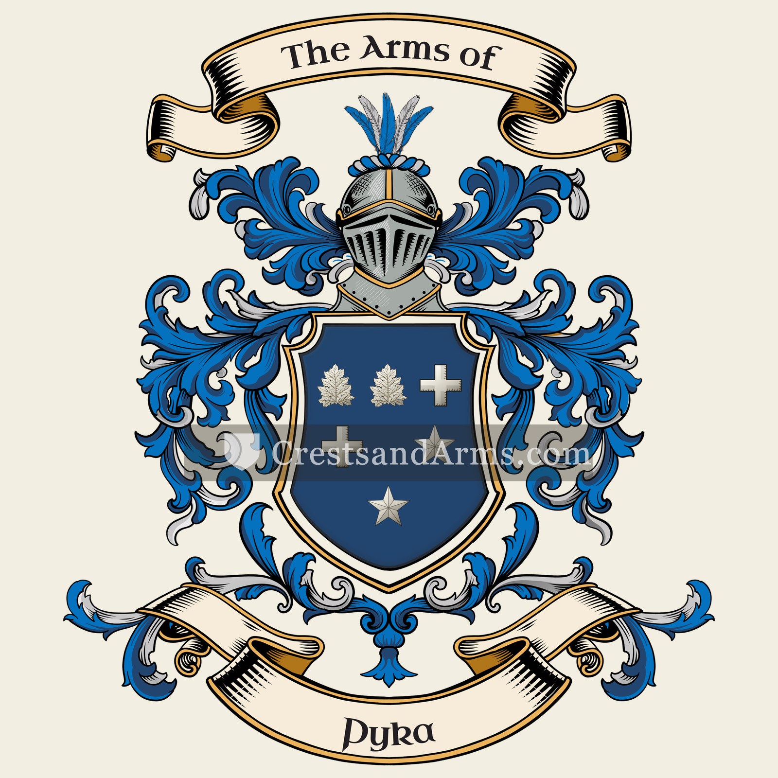 The Pyka coat of arms, drawn from the recorded blazon
