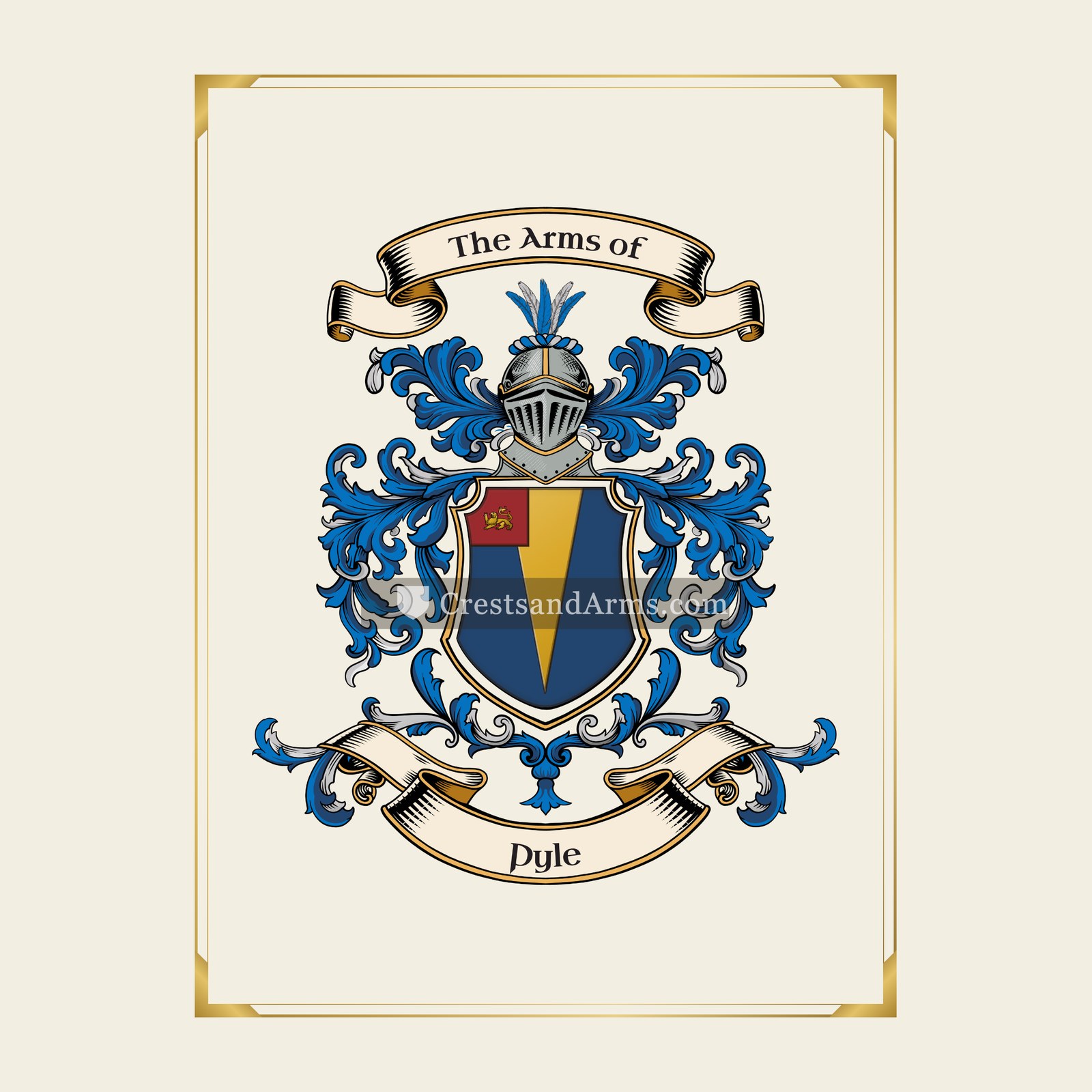 With gold border