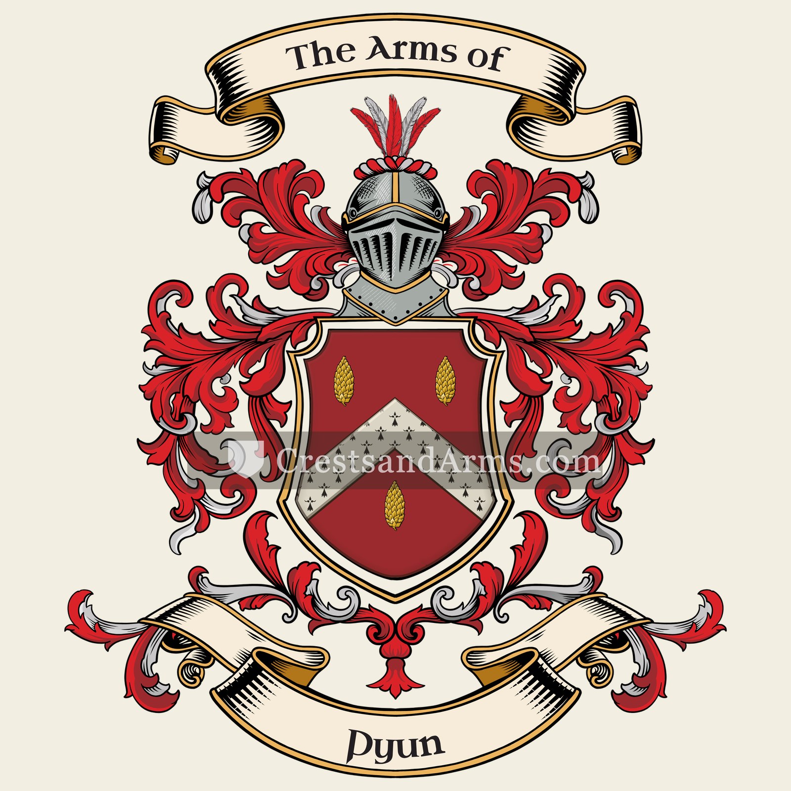 The Pyun coat of arms, drawn from the recorded blazon