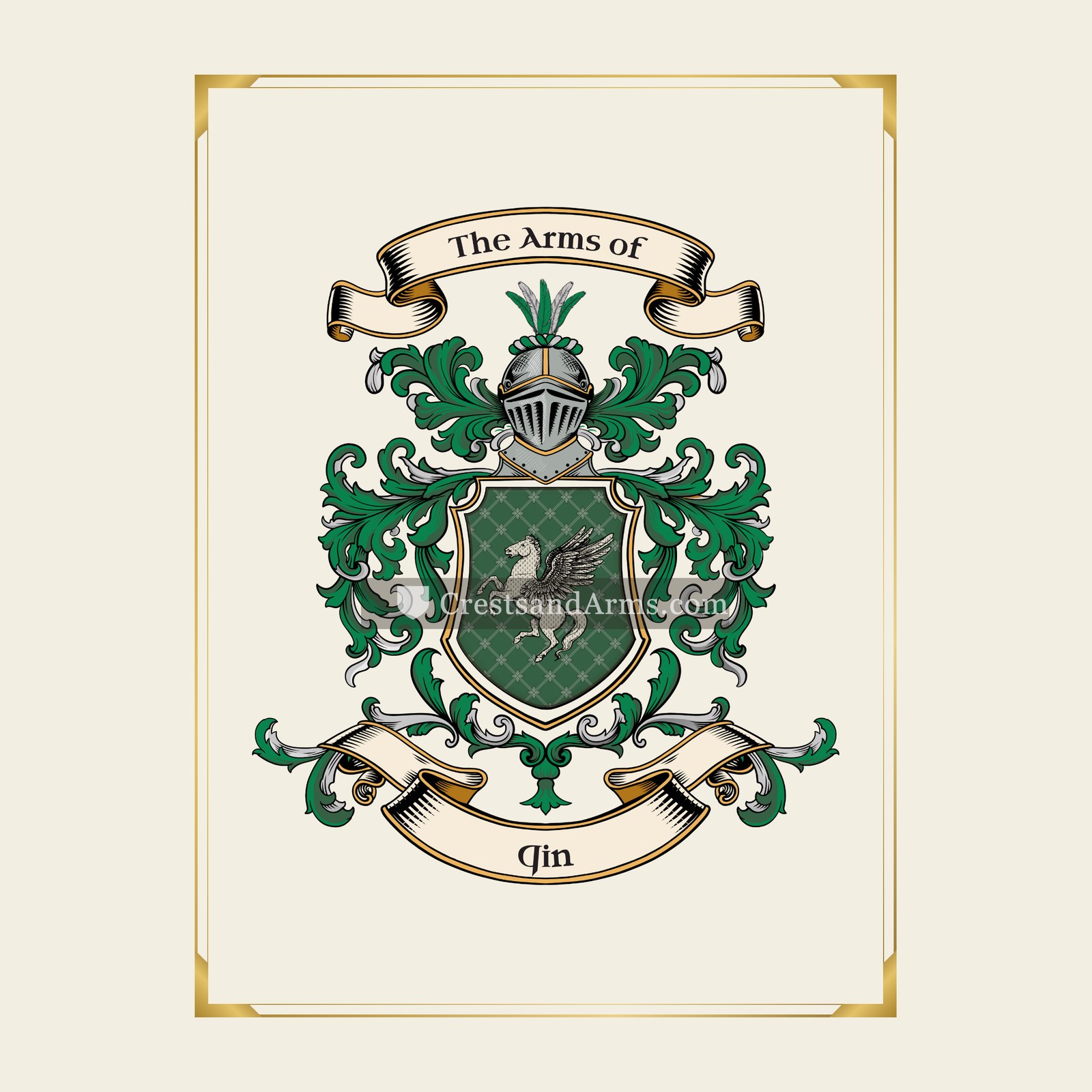 With gold border