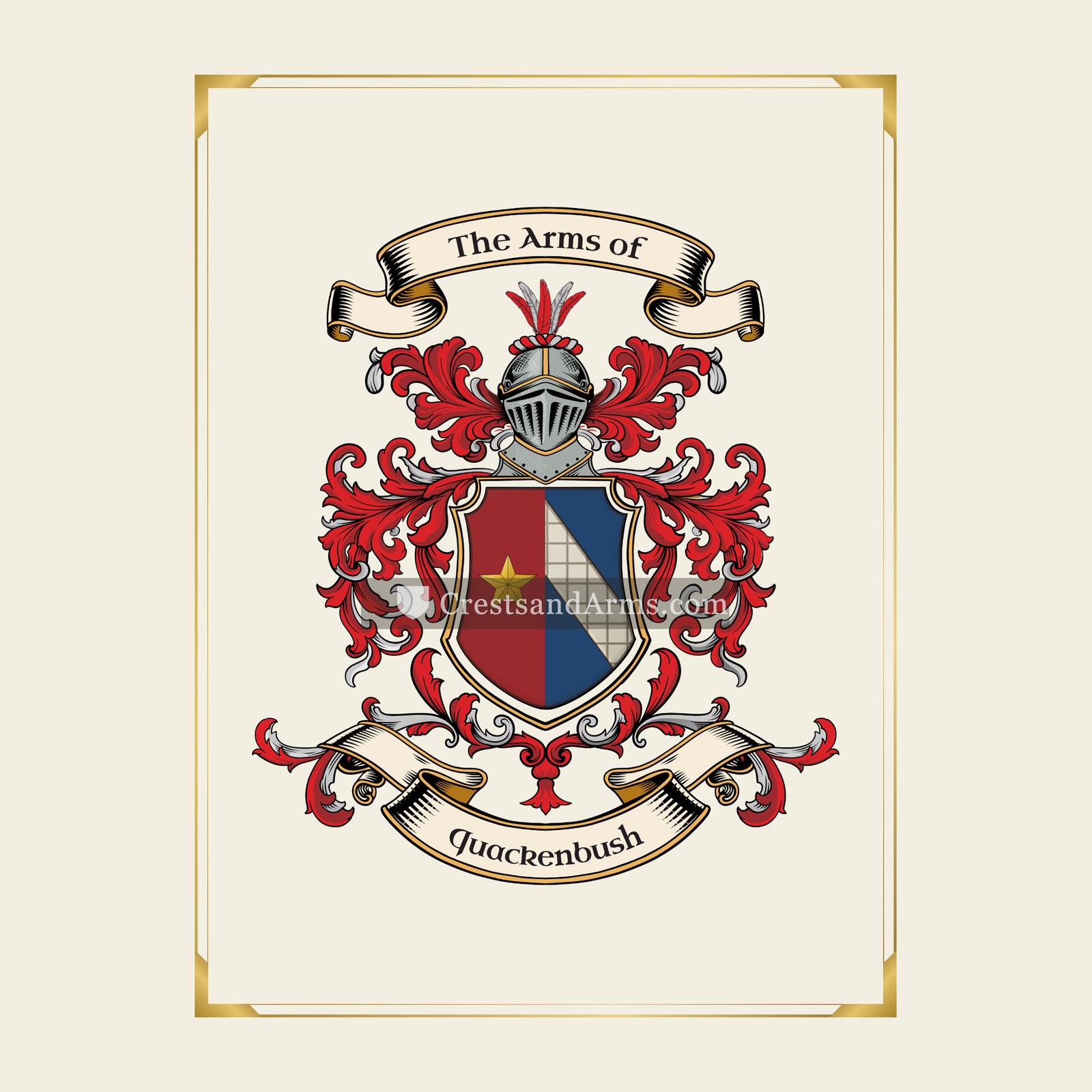 With gold border
