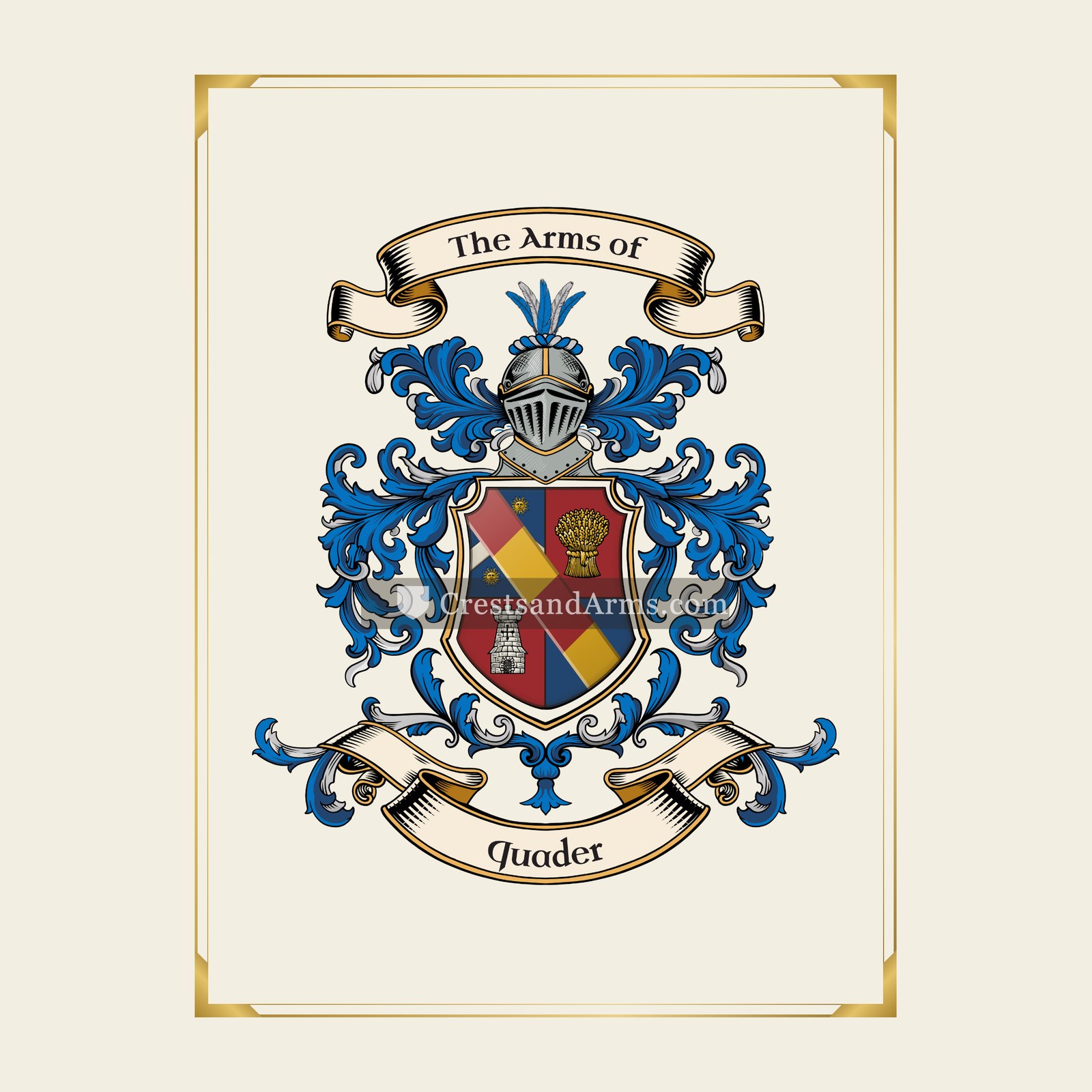 With gold border
