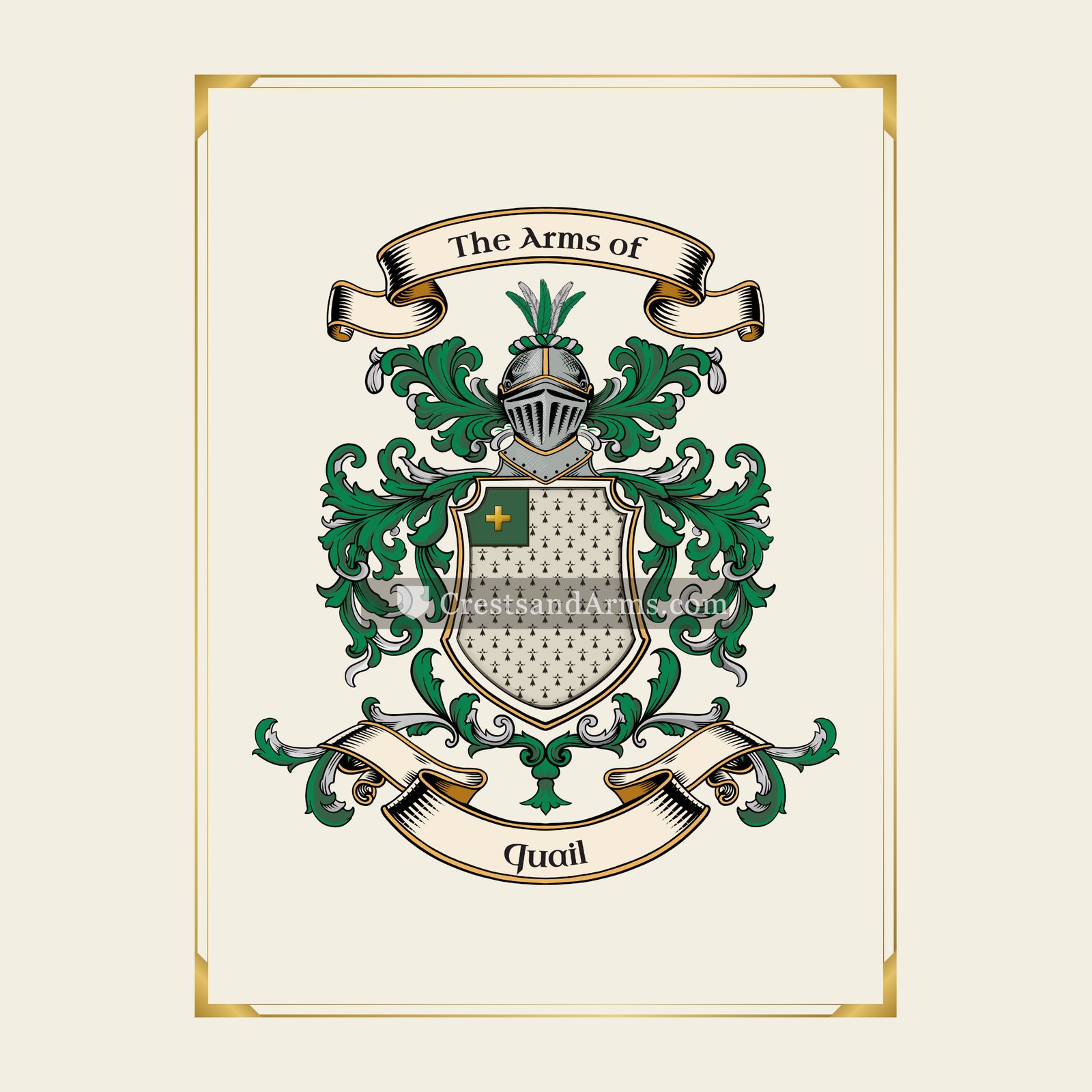 With gold border