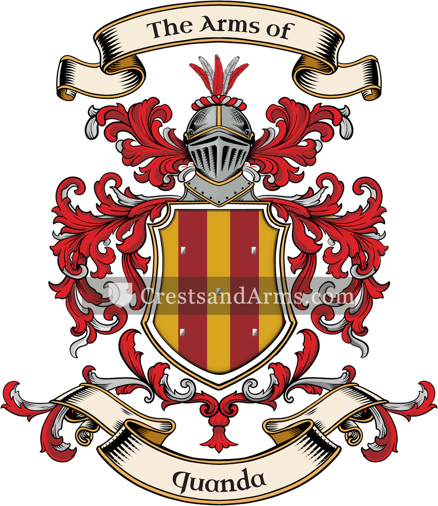 The Quanda coat of arms, drawn from the recorded blazon