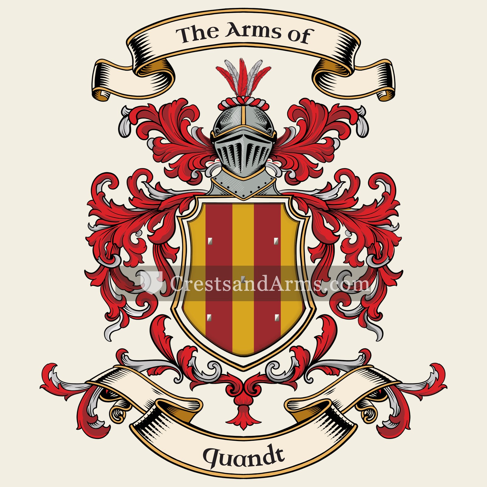 The Quandt coat of arms, drawn from the recorded blazon