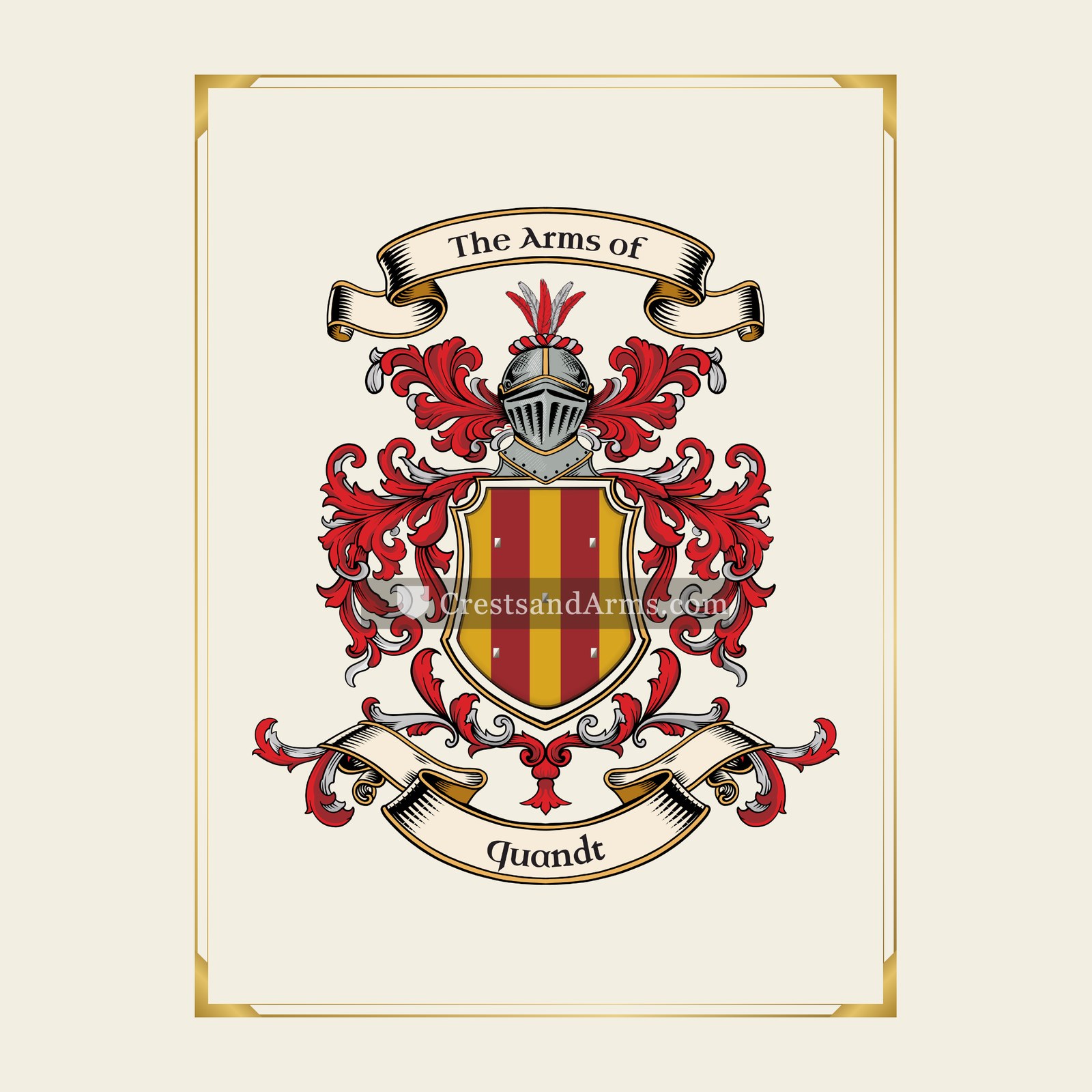 With gold border