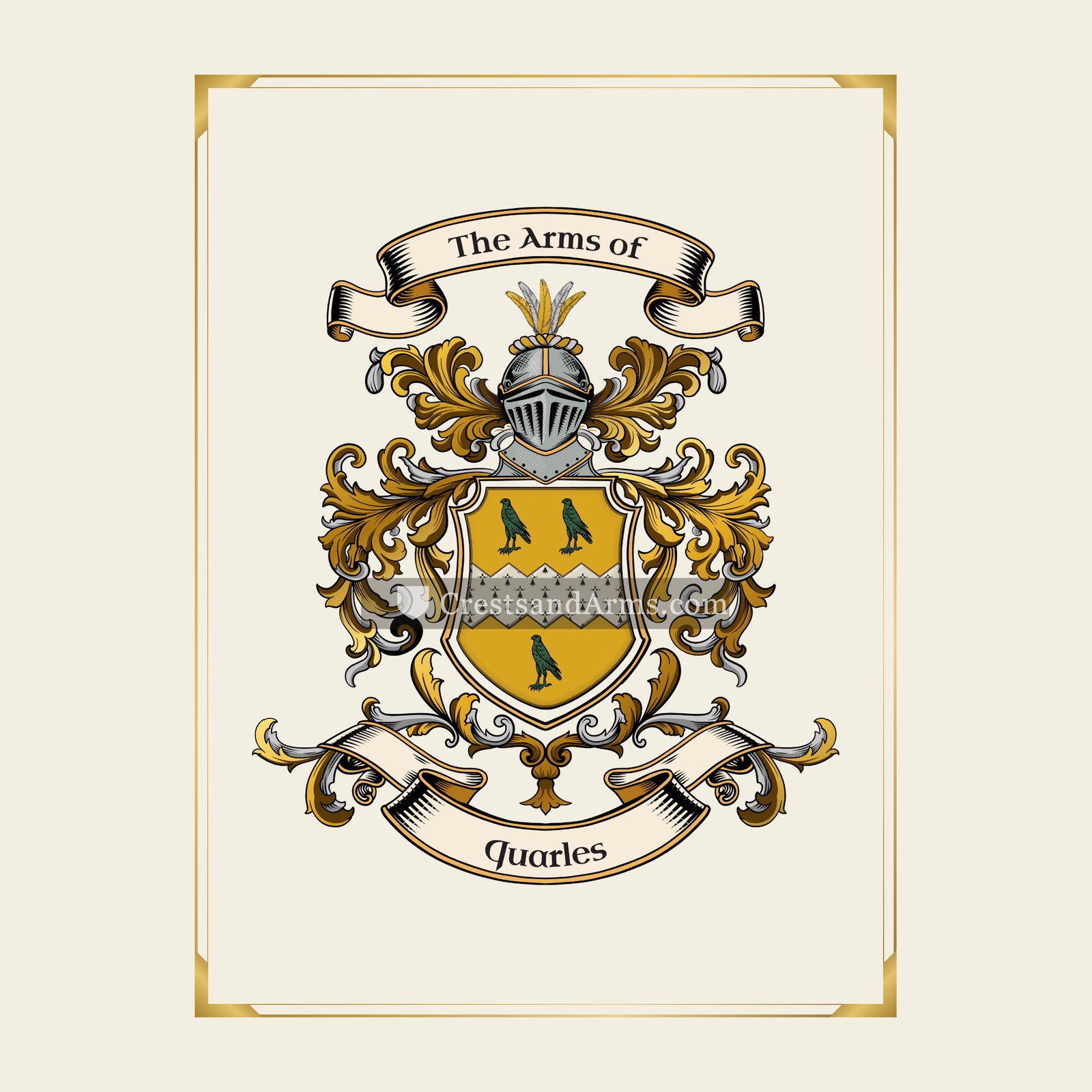 With gold border