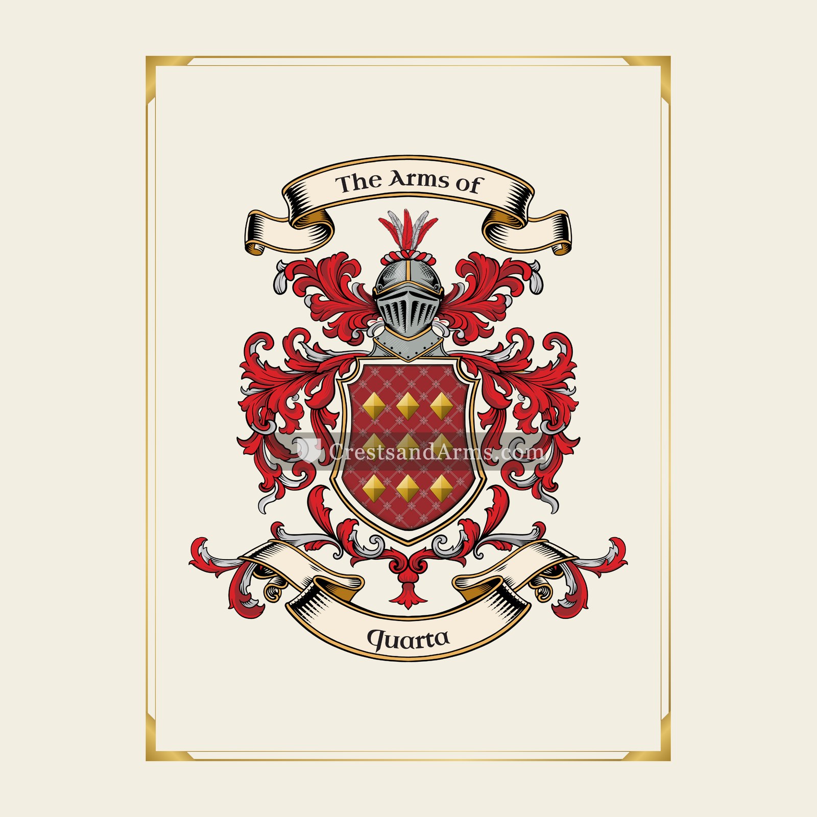 With gold border