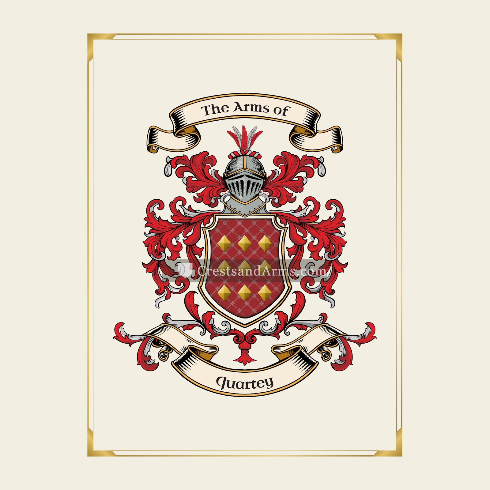 With gold border
