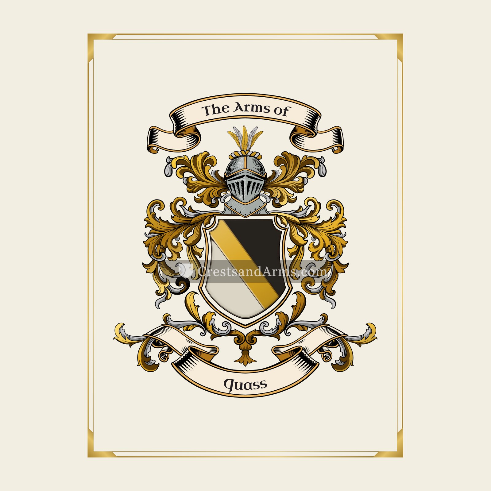 With gold border