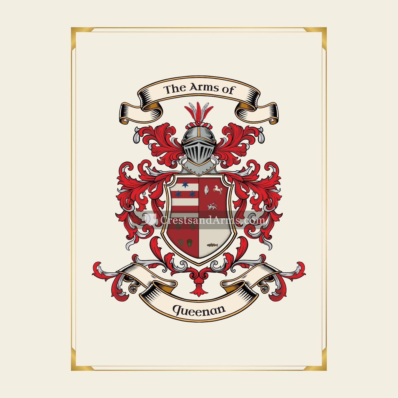 With gold border