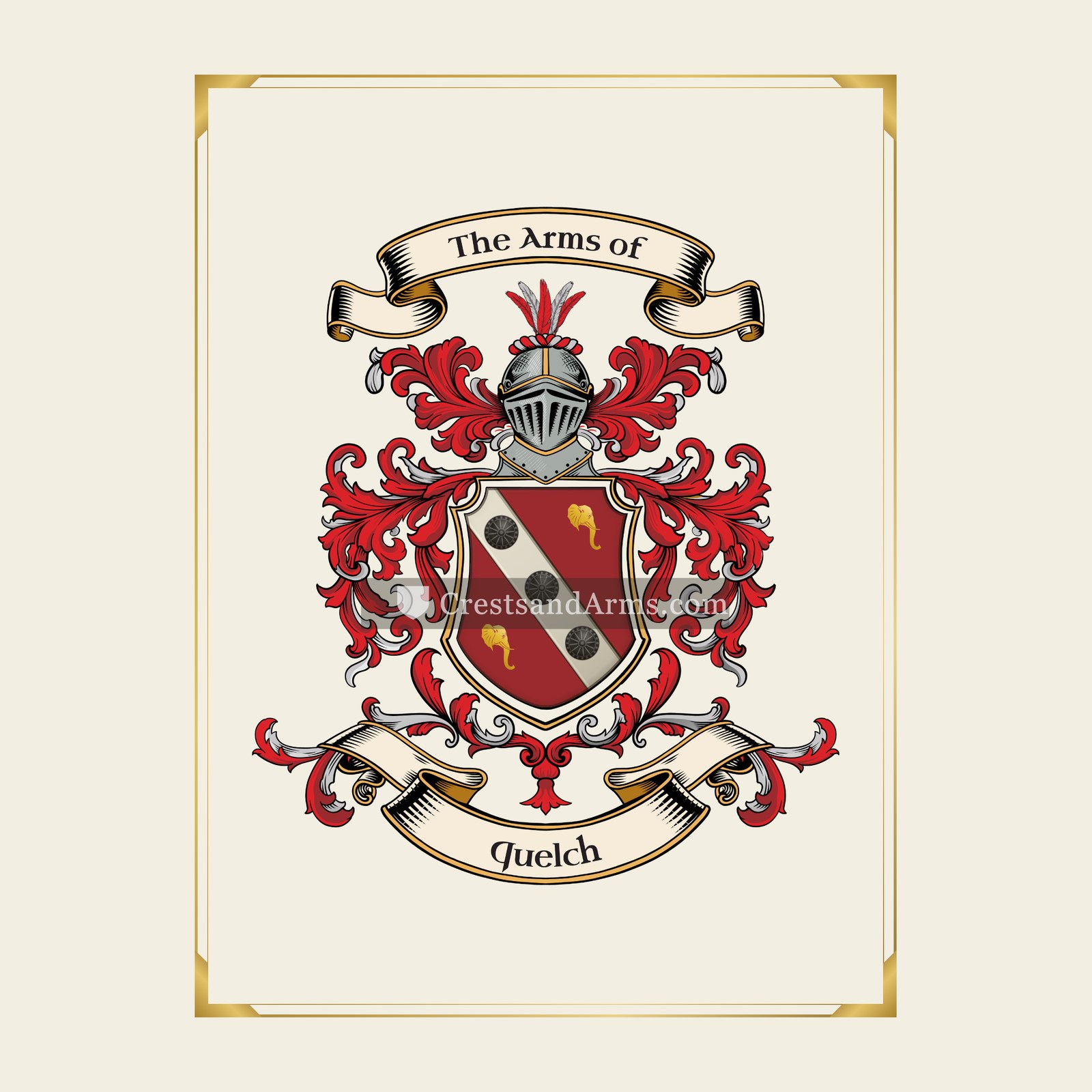 With gold border