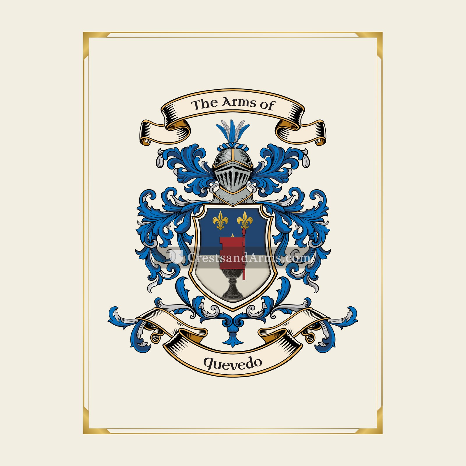 With gold border