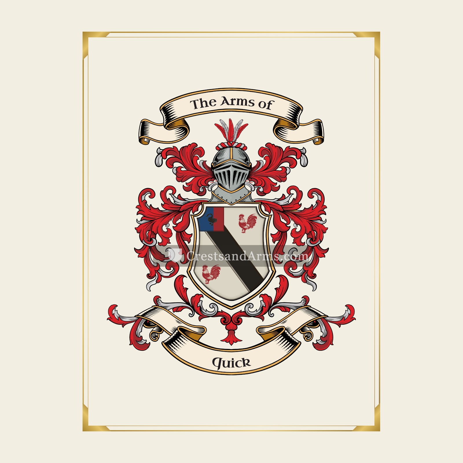 With gold border