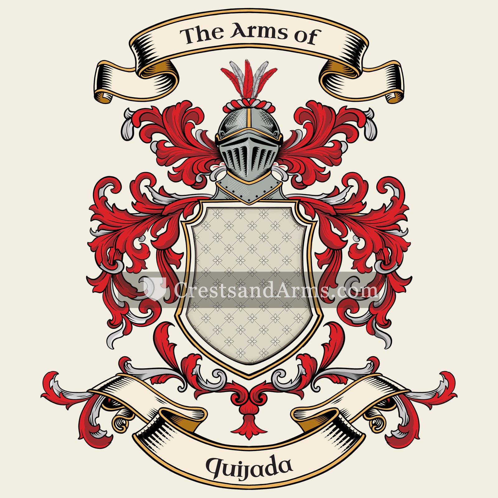The Quijada coat of arms, drawn from the recorded blazon