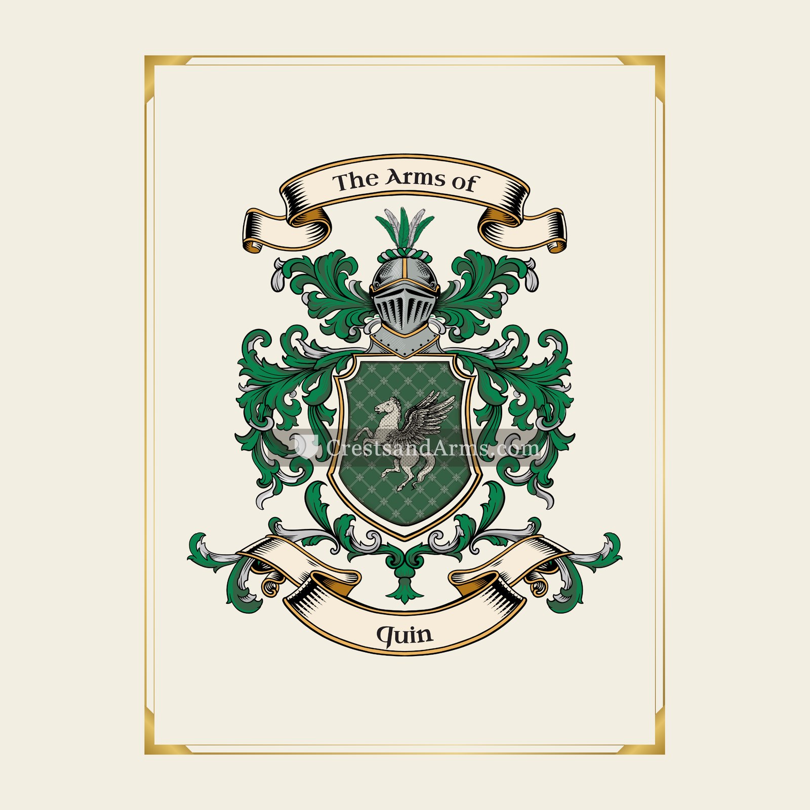 With gold border