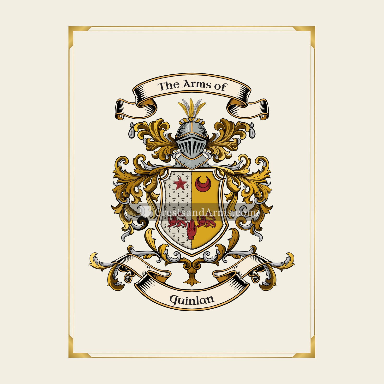 With gold border