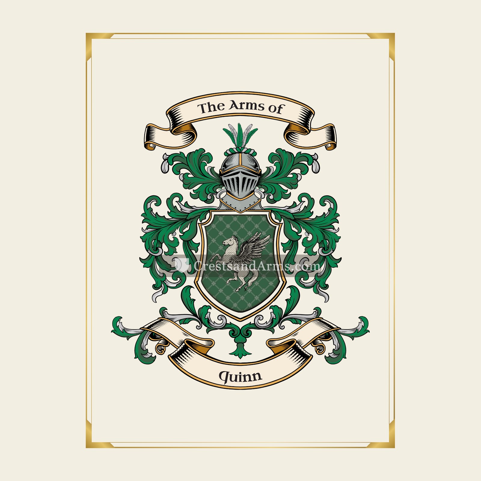 With gold border