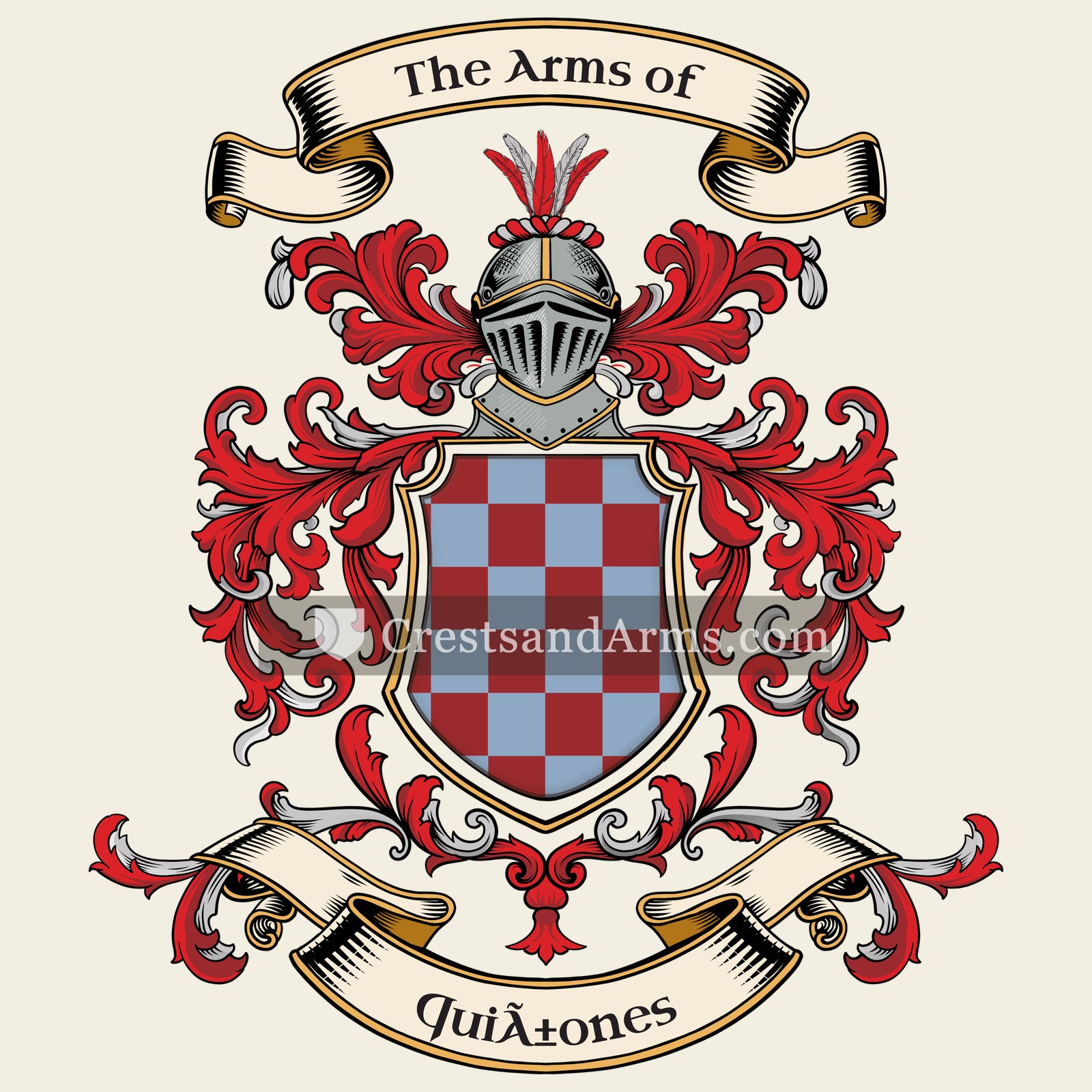 The Quiñones coat of arms, drawn from the recorded blazon