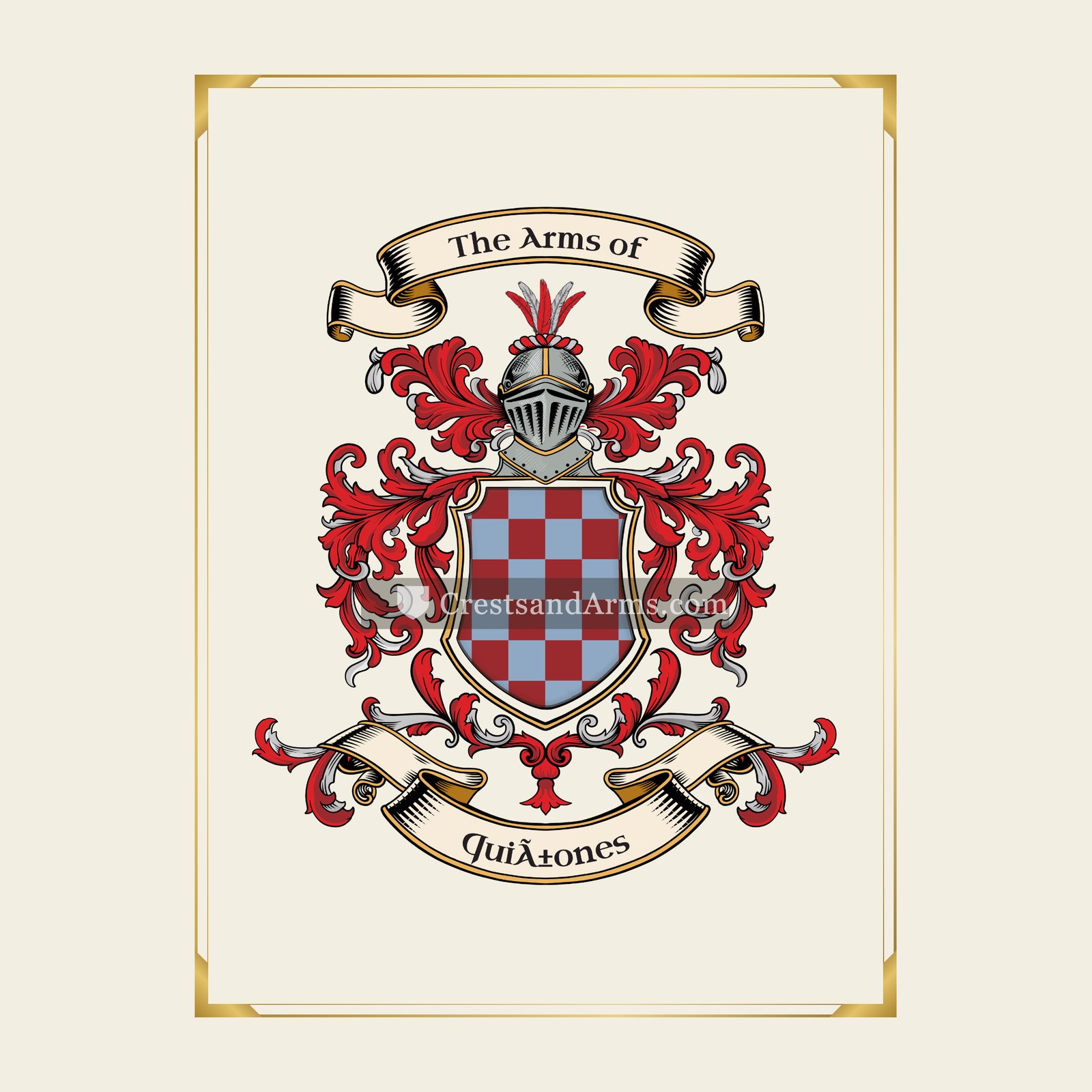 With gold border