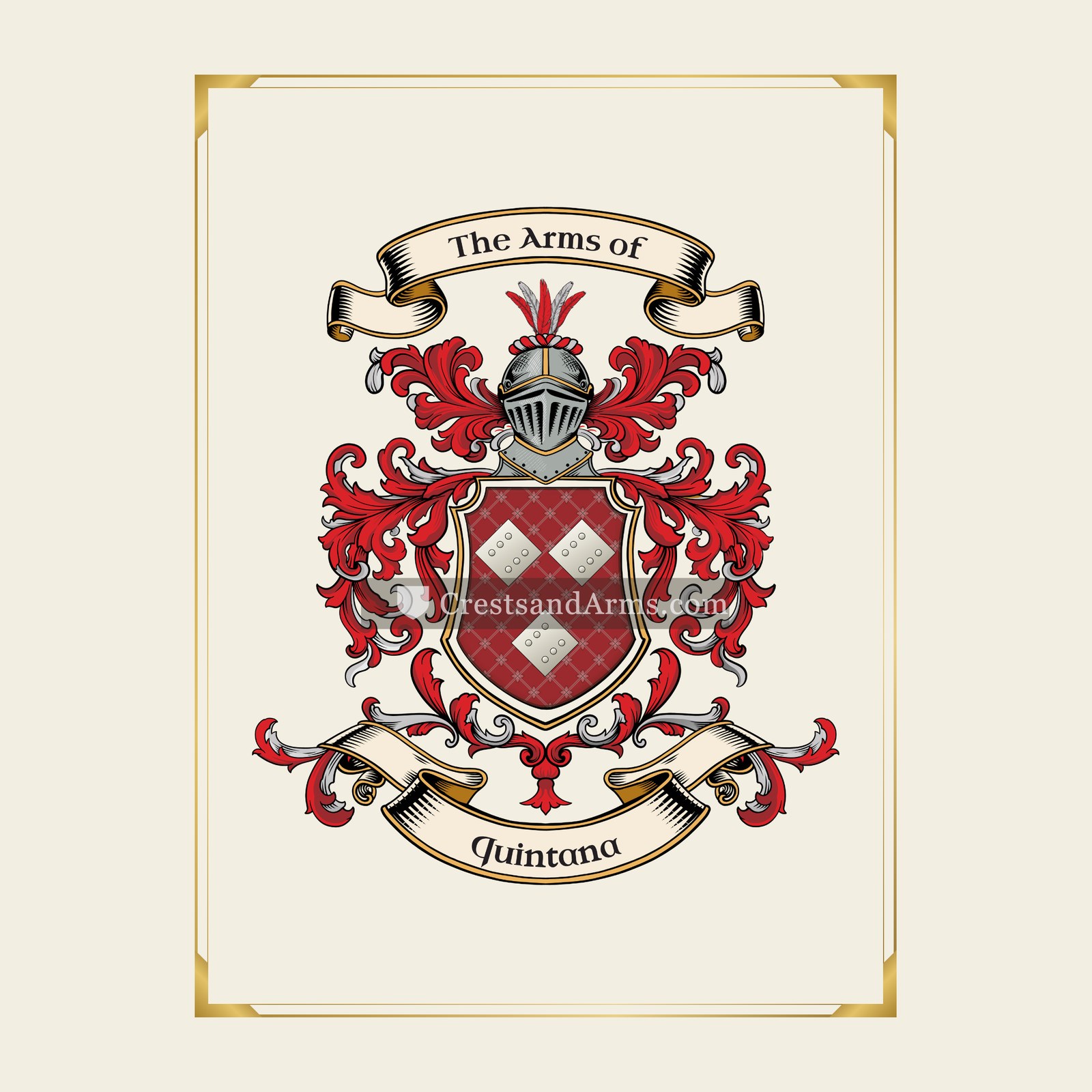 With gold border