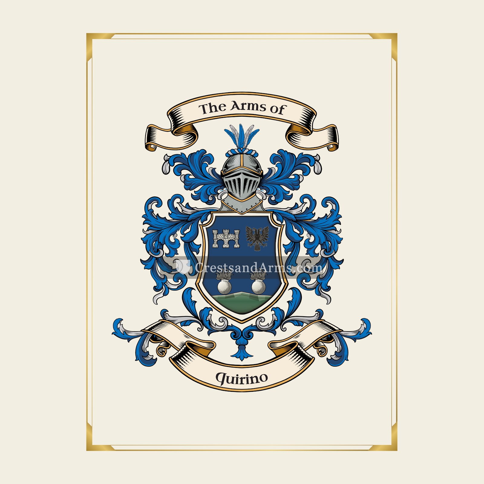 With gold border