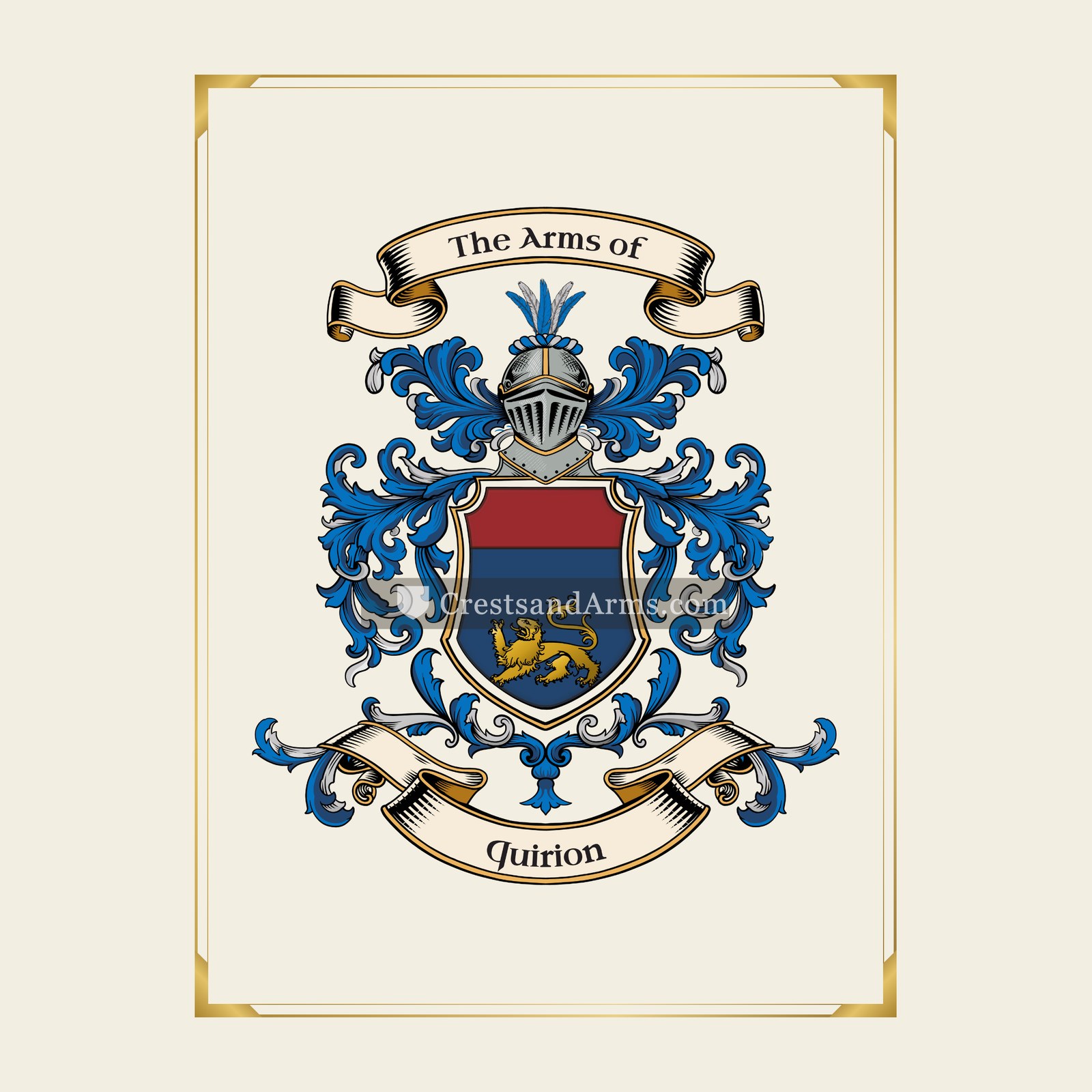 With gold border