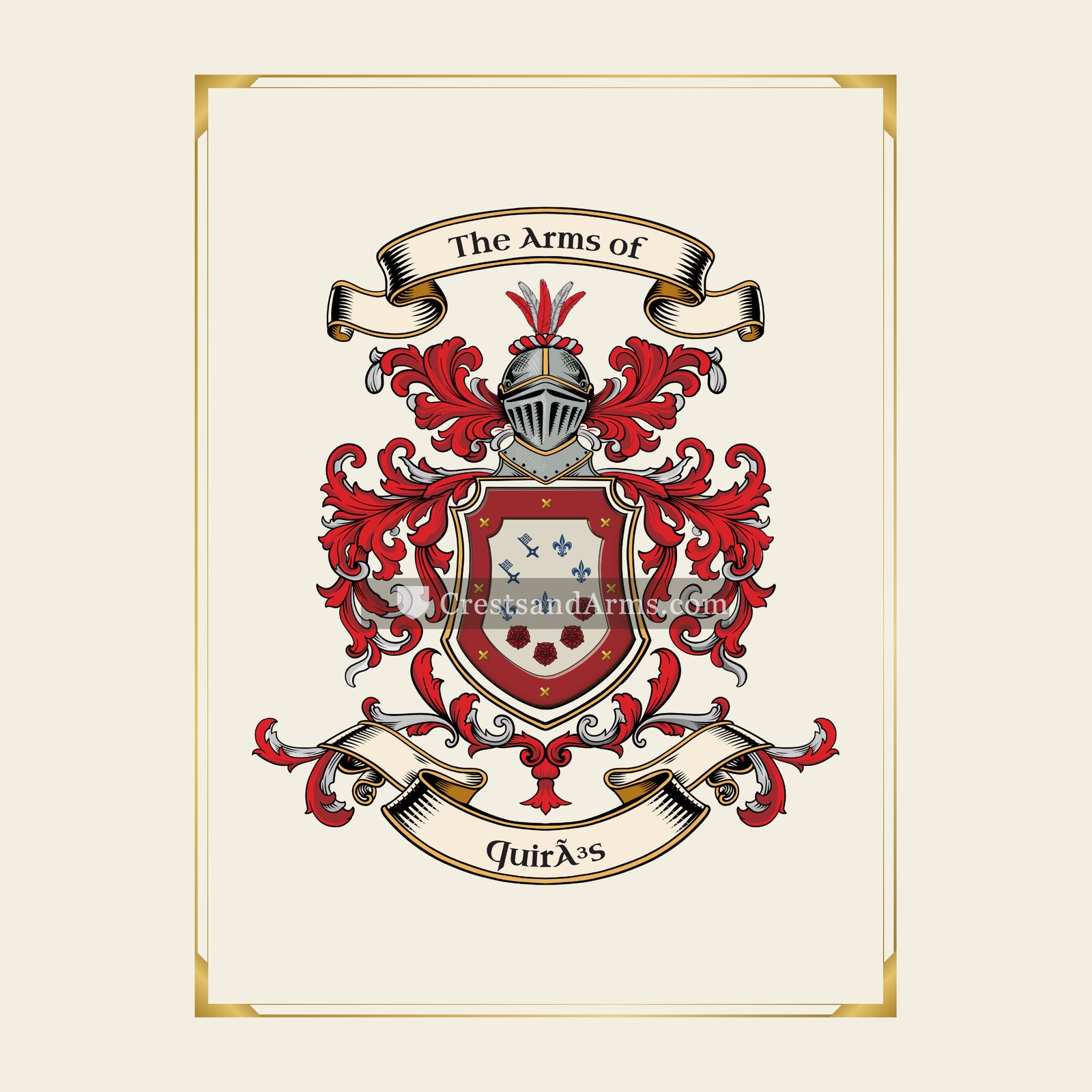With gold border