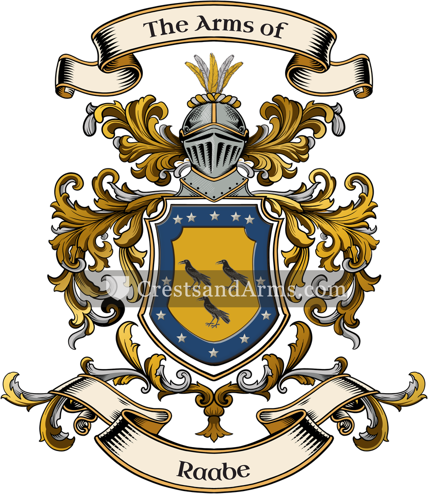 The Raabe coat of arms, drawn from the recorded blazon