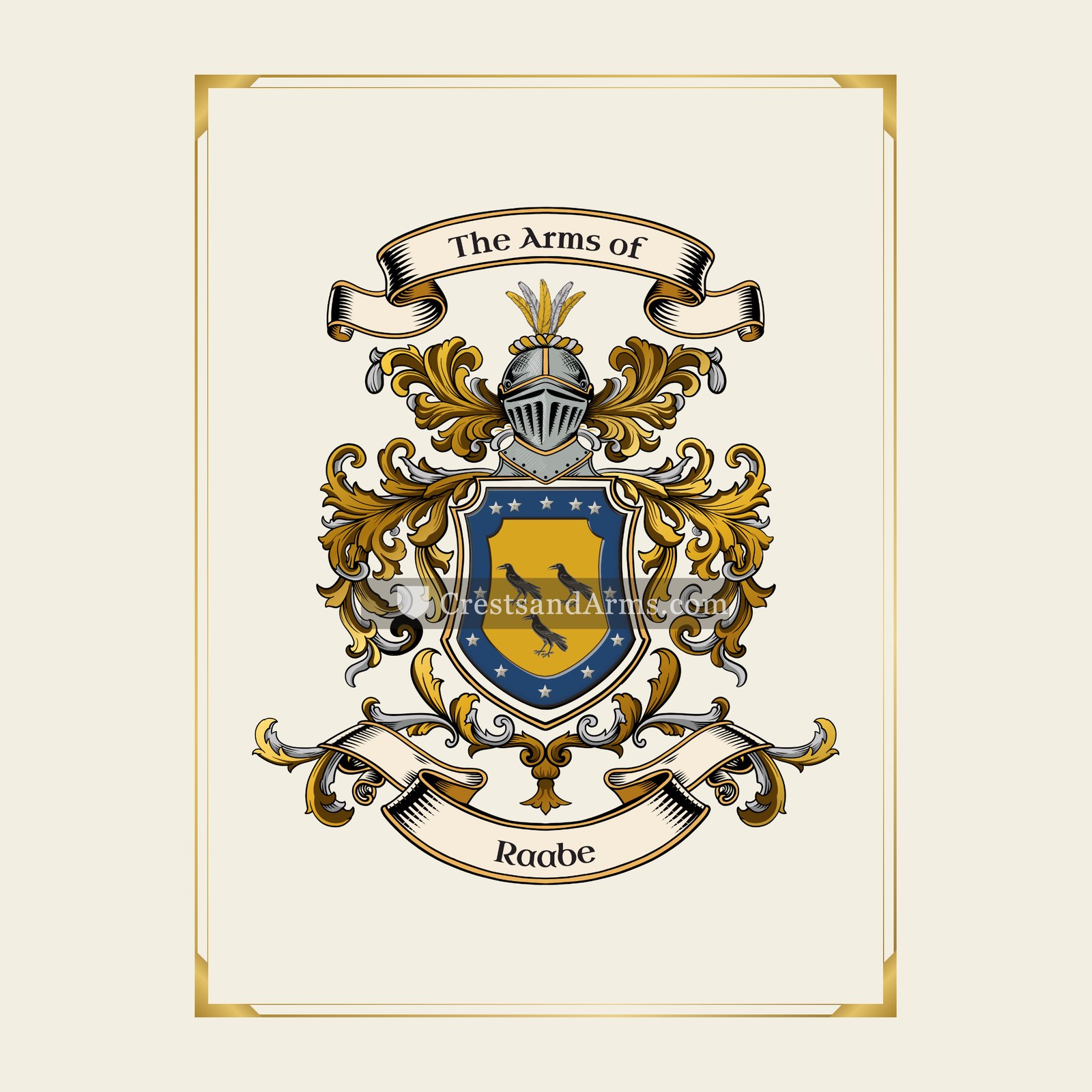 With gold border