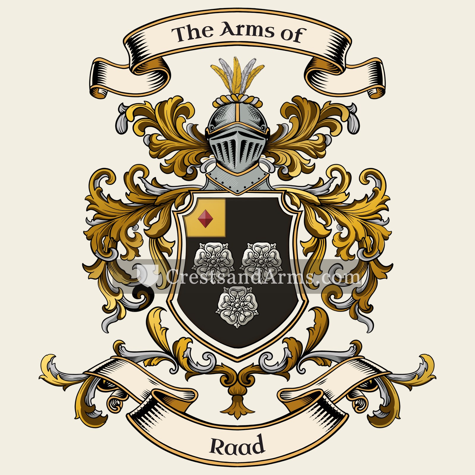 The Raad coat of arms, drawn from the recorded blazon