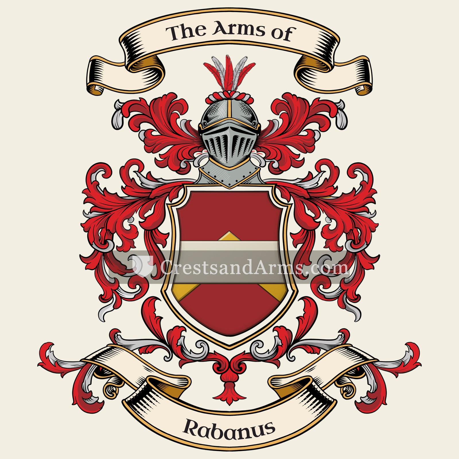The Rabanus coat of arms, drawn from the recorded blazon