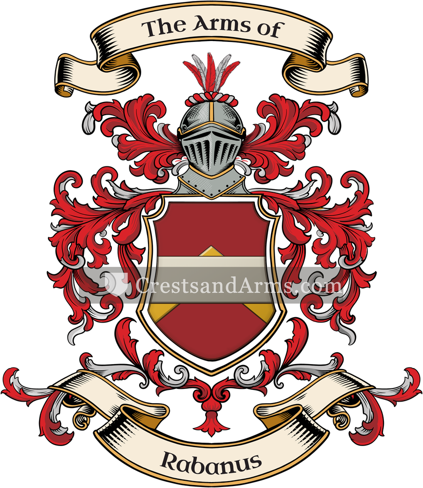 The Rabanus coat of arms, drawn from the recorded blazon