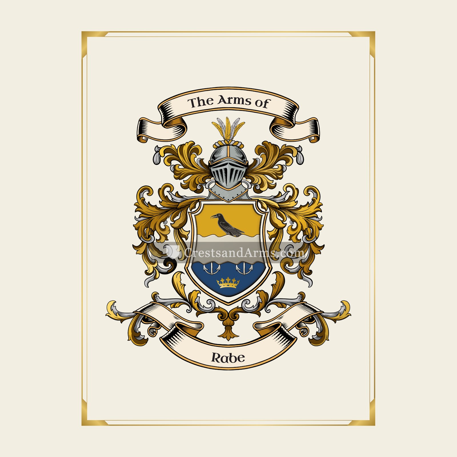 With gold border