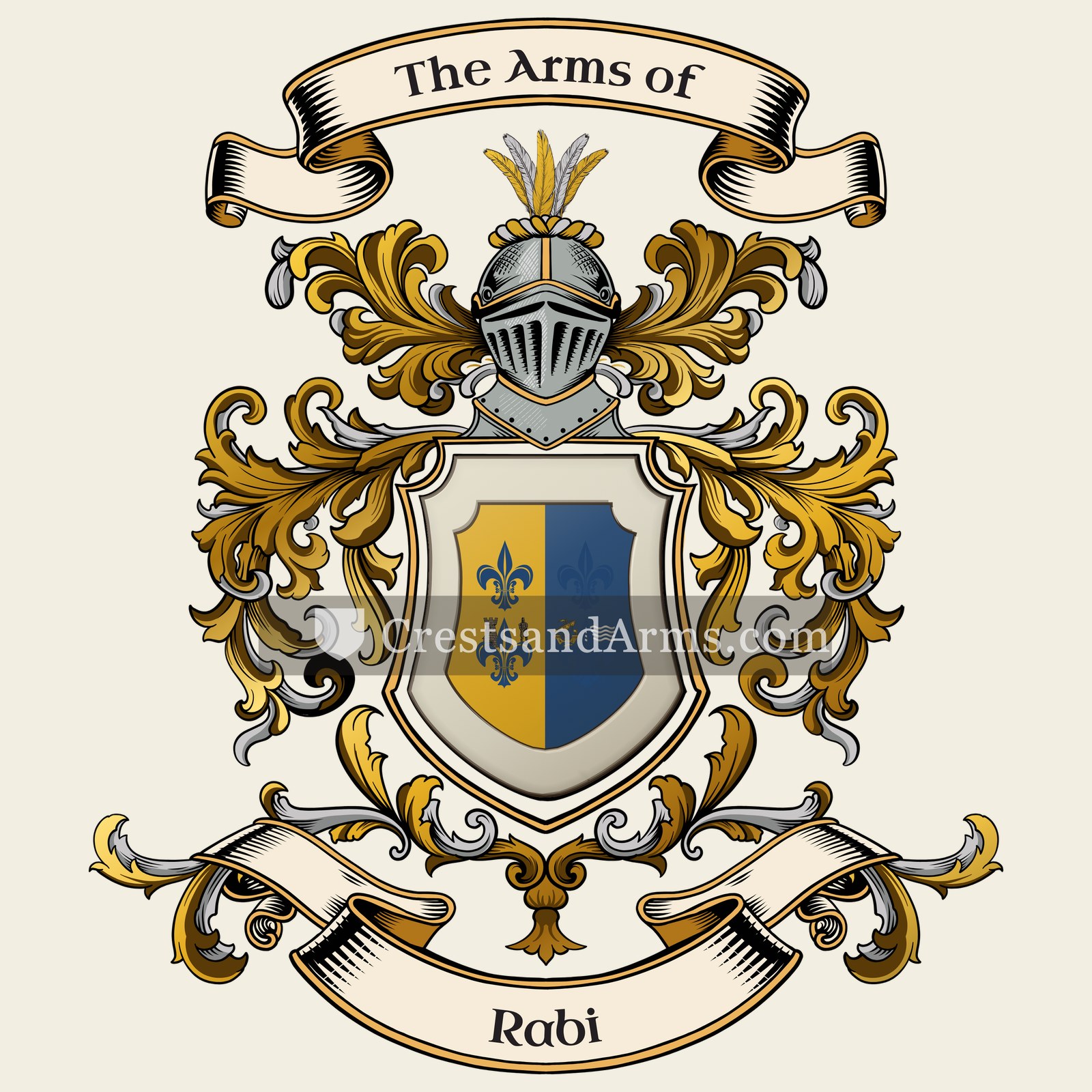 The Rabi coat of arms, drawn from the recorded blazon