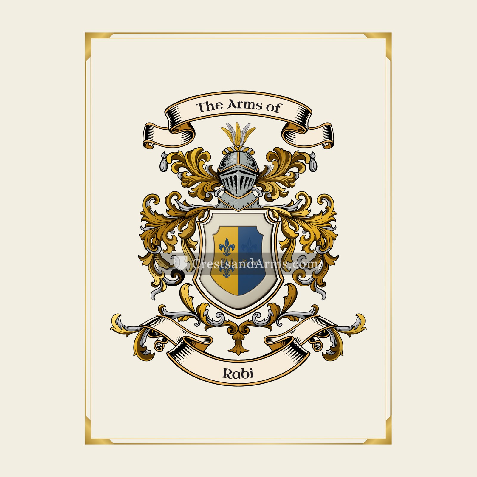 With gold border