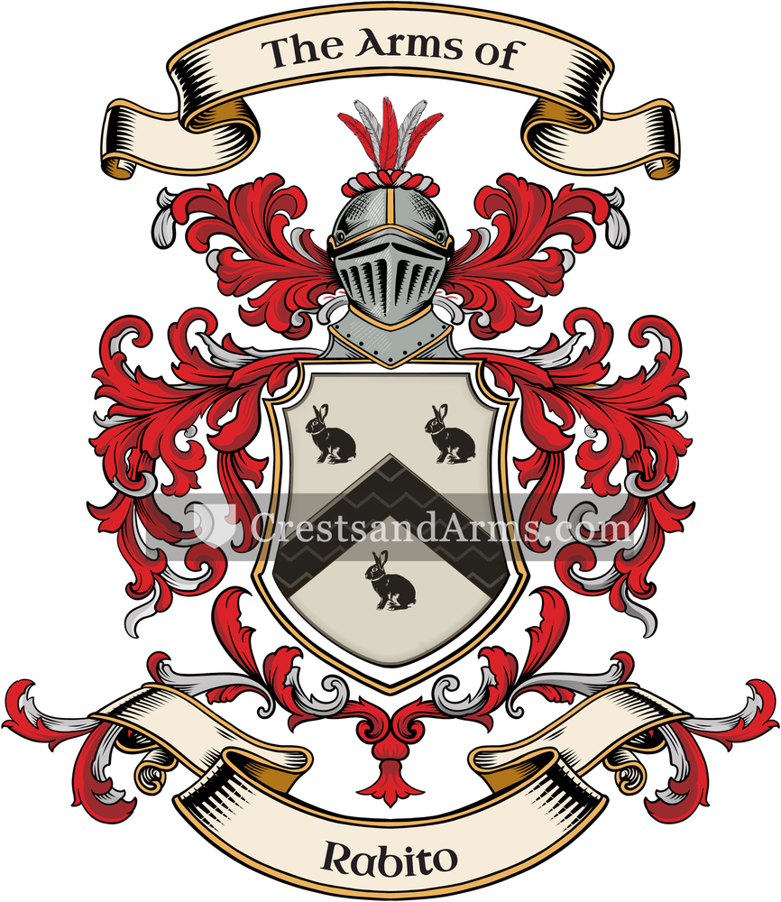 The Rabito coat of arms, drawn from the recorded blazon