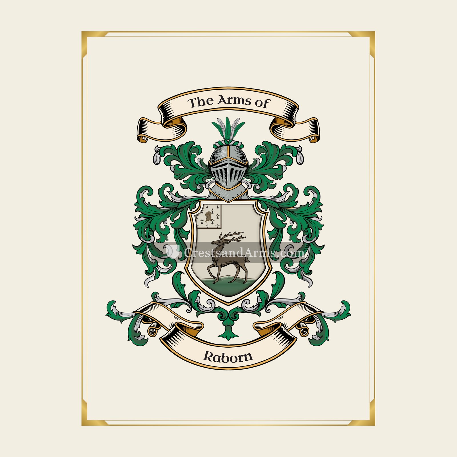 With gold border