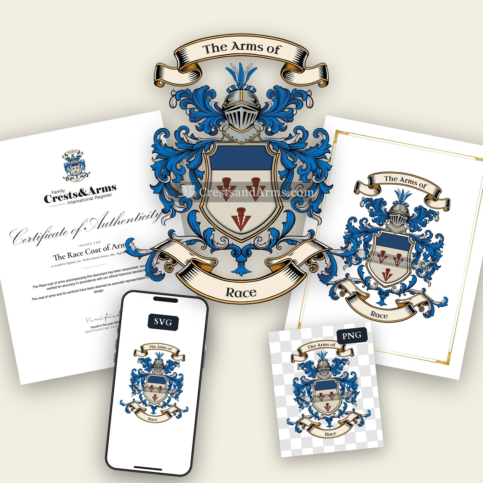 The Race arms on the coat of arms — digital pack