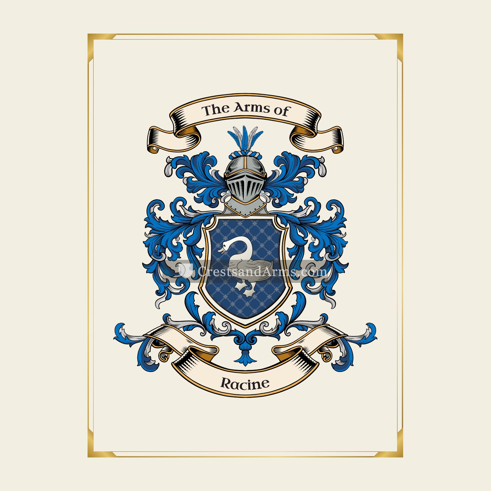 With gold border