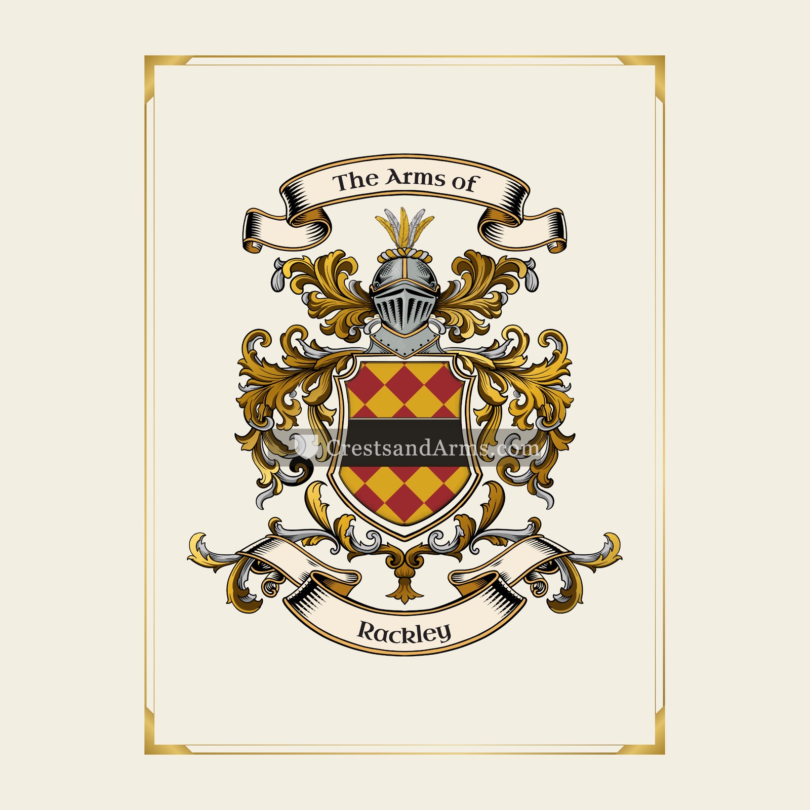 With gold border