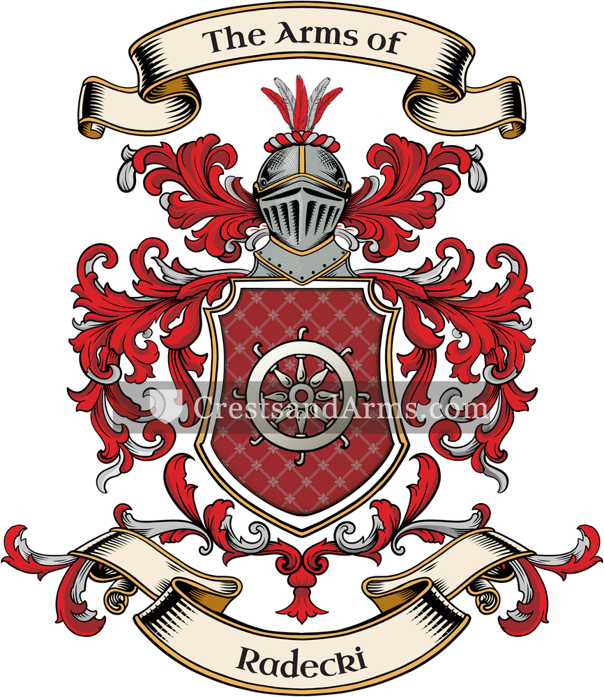 The Radecki coat of arms, drawn from the recorded blazon
