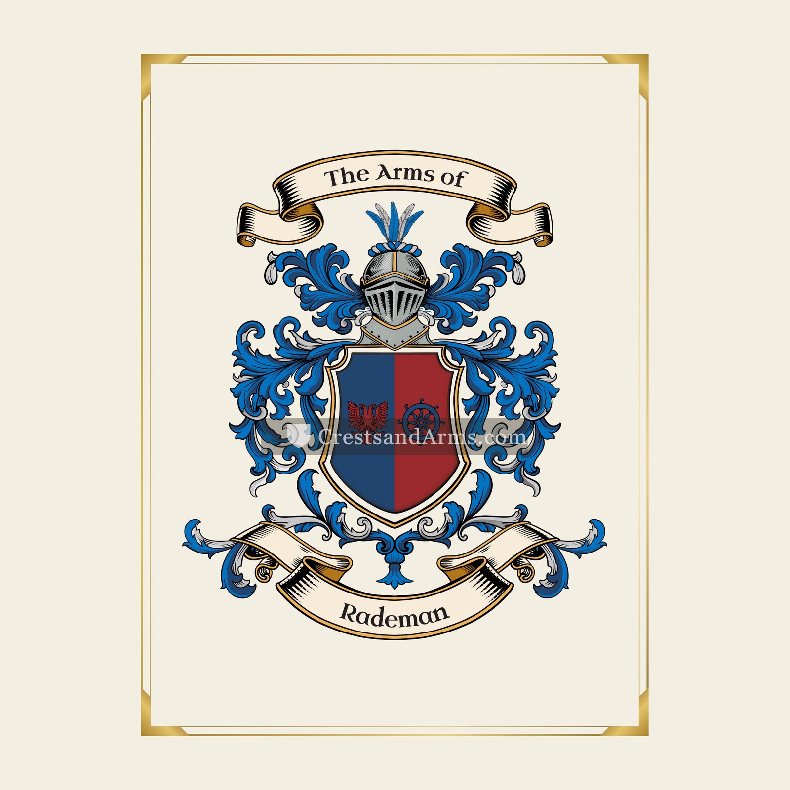 With gold border