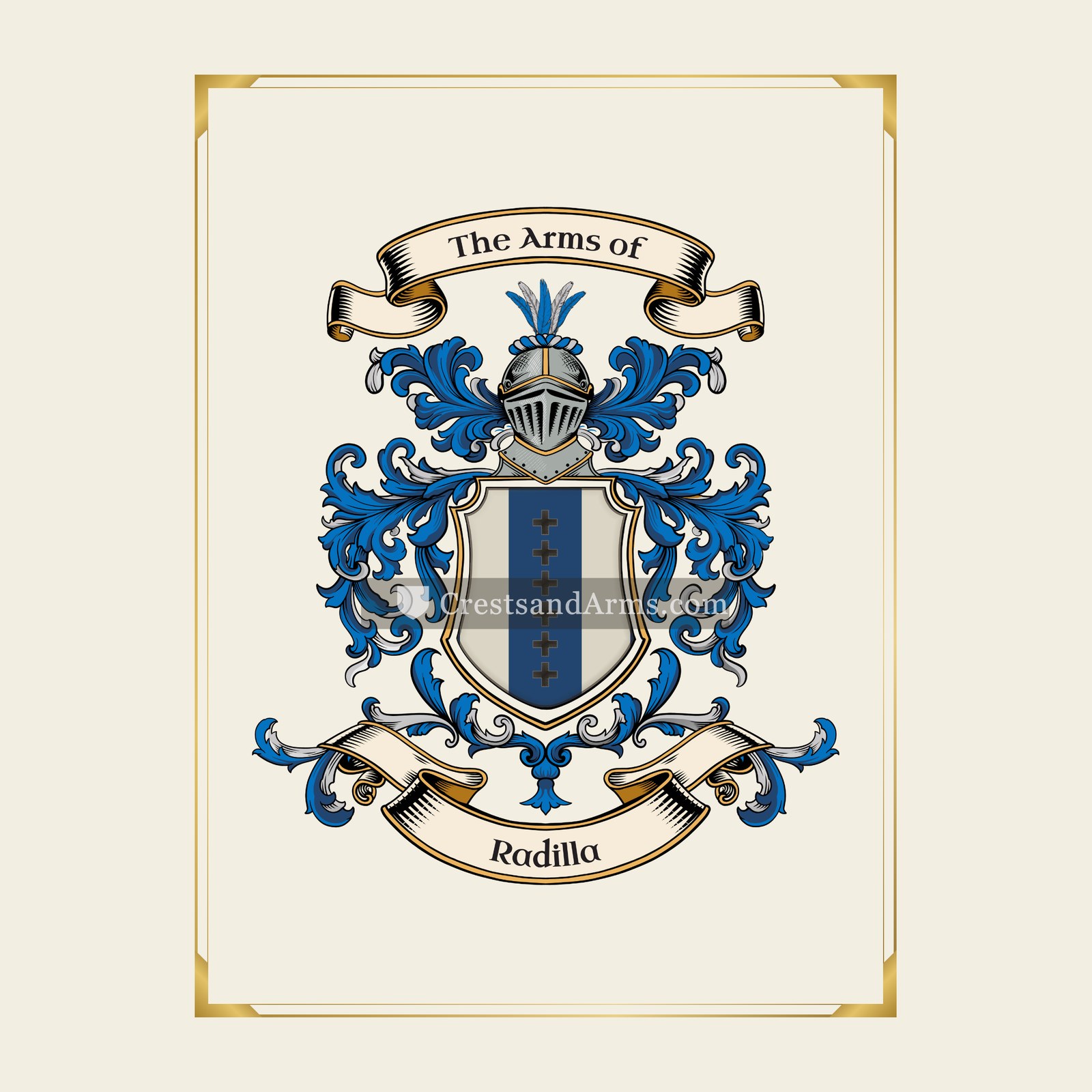 With gold border