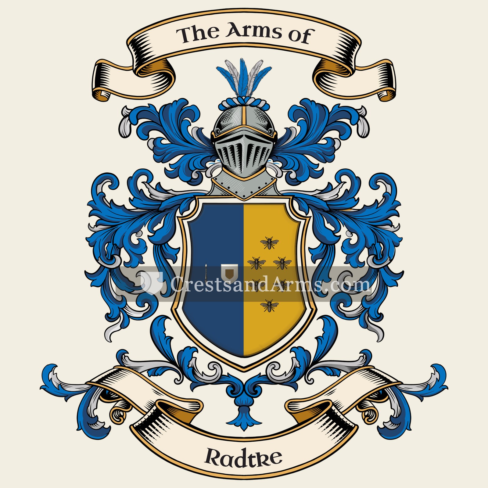 The Radtke coat of arms, drawn from the recorded blazon