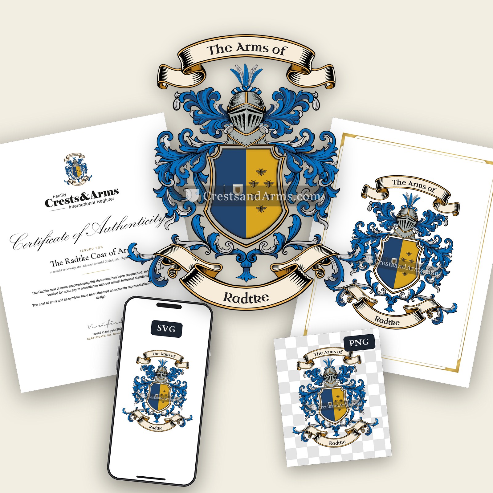 The Radtke arms on the coat of arms — digital pack