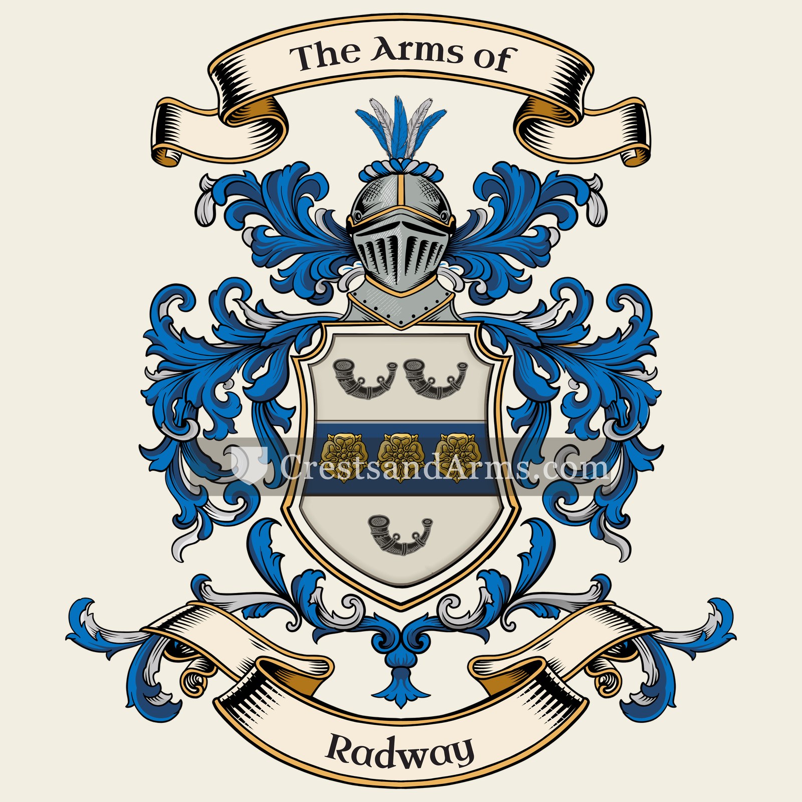 The Radway coat of arms, drawn from the recorded blazon